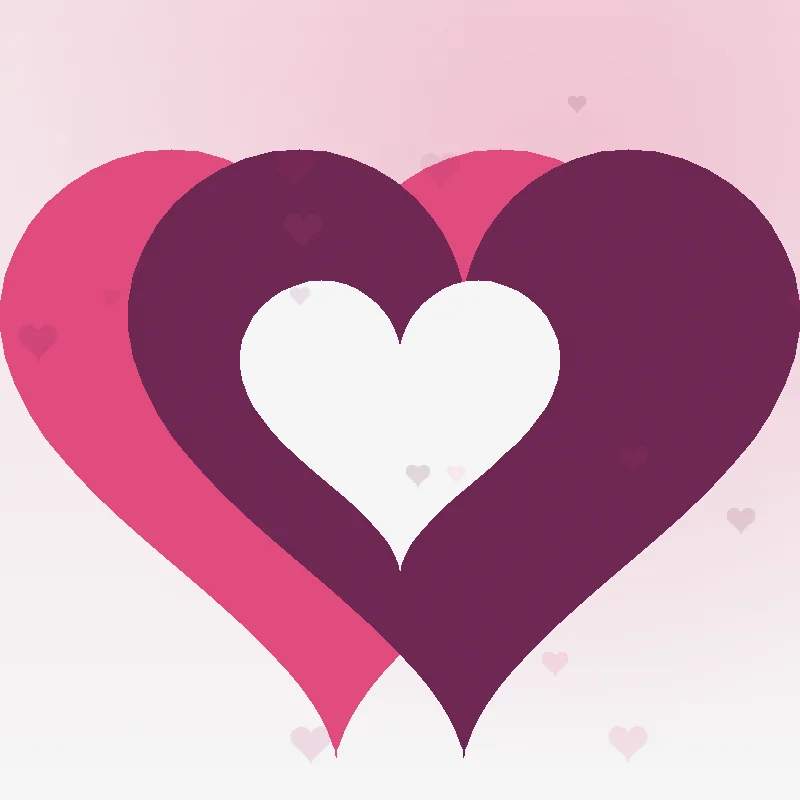 Two hearts overlapping to represent a couple's shared time